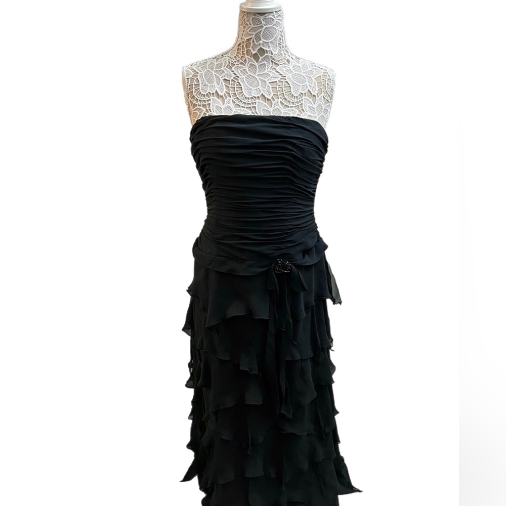 Vintage Kay Unger Gorgeous Black Strapless Dress